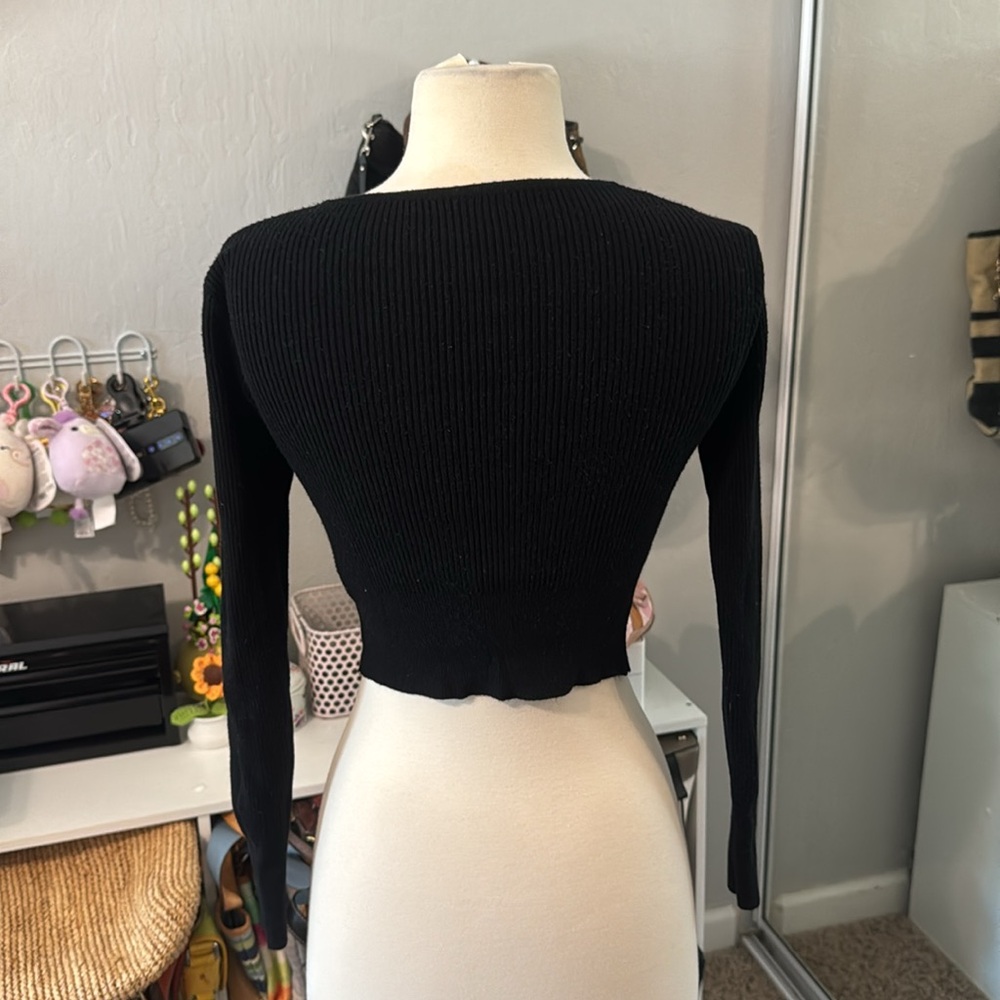 Mini Black Stretchy Sweater - Picture 3 of 6